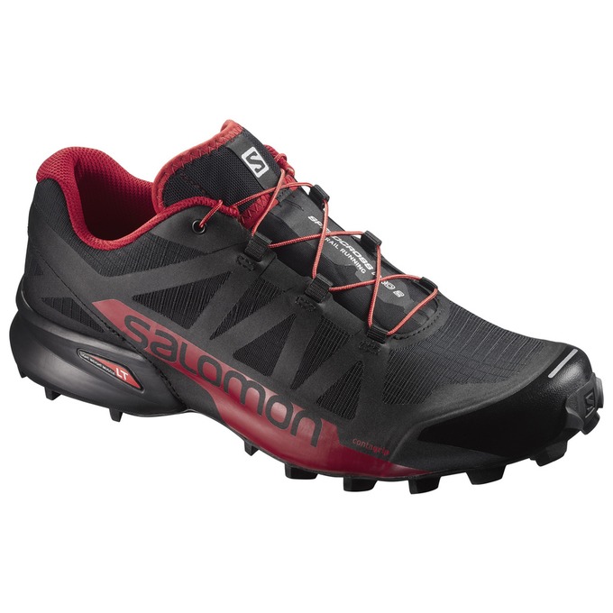 Salomon Israel SPEEDCROSS PRO 2 - Mens Trail Running Shoes - Black/Burgundy (BQAX-91463)